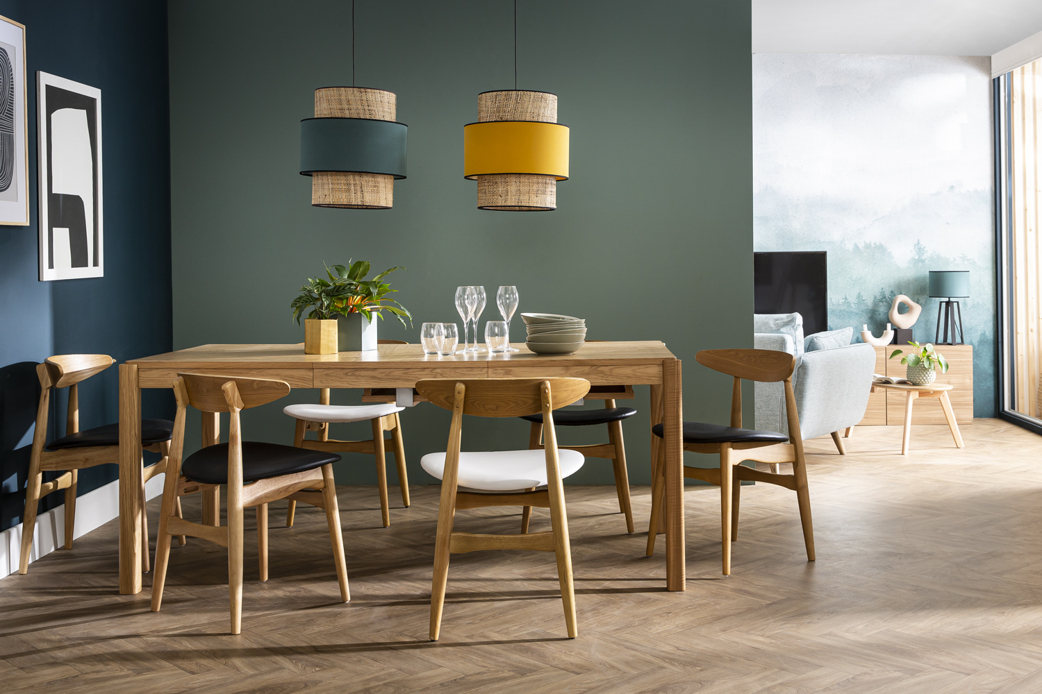 salle à manger colorée