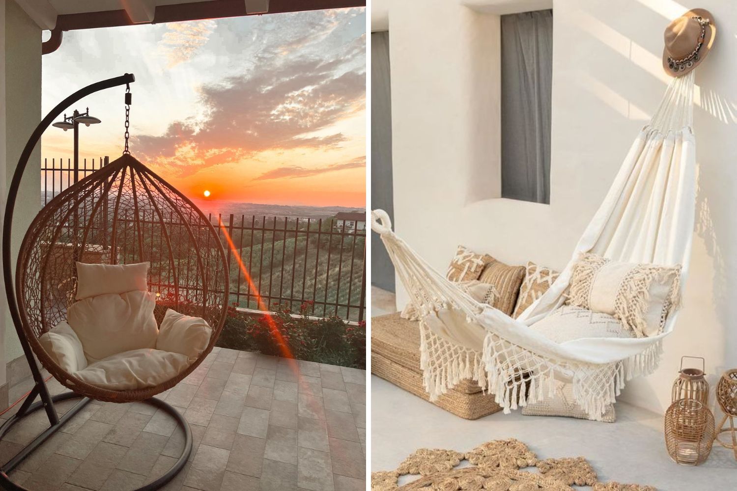 Comment aménager un petit balcon Hamac - Fauteuil suspendu